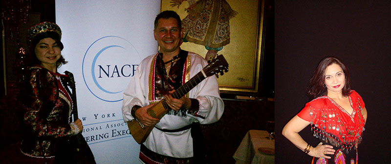 Moscow Gypsy Army Trio, Elina Karokhina, Mikhail Smirnov, Jenya Zolotariova, New York Chapter of NACE (National Association of Catering Executive) event at The Firebird restaurant in NYC, 365 West 46 Street, New York, NY, Tuesday, October 18th 2011